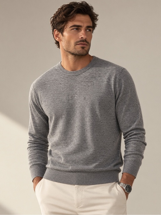 Theory Other - Theory Men’s 100% Wool Gray Crewneck Sweater Medium Designer Knitwear